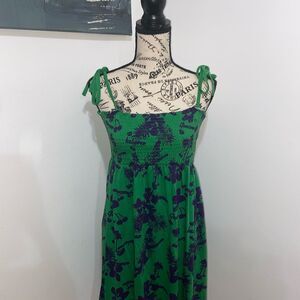 H&M Tie Shoulder Shirred Dress